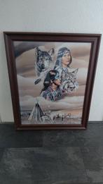Indianen Print met Lijst, Ophalen, Gebruikt, Print, 75 cm of meer