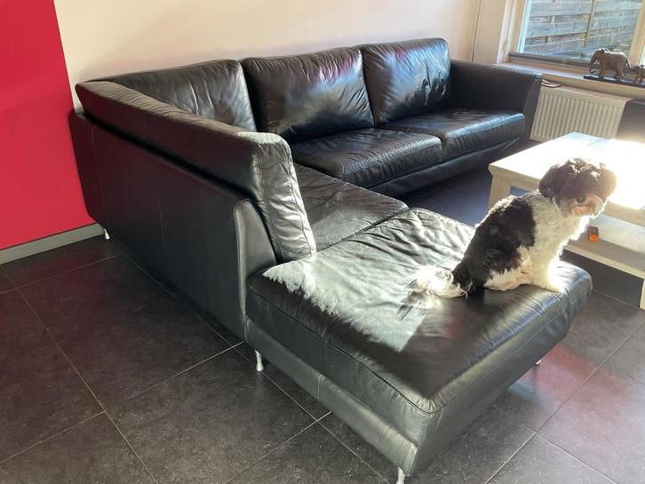 Leren hoekbank te koop, Huis en Inrichting, Banken | Complete zithoeken, Gebruikt, Ophalen