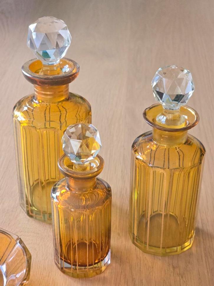 Franse Baccarat kristallen toiletflessen facetgeslepen stop, Antiek en Kunst, Antiek | Glas en Kristal, Ophalen of Verzenden