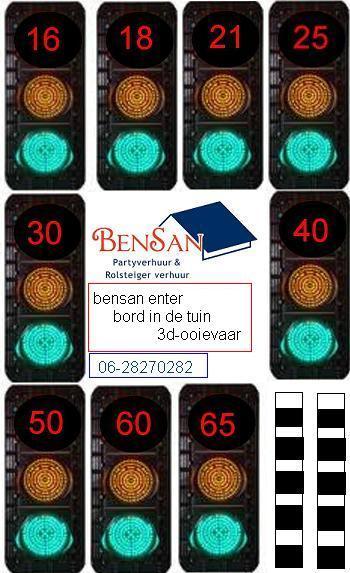 Verkeerslicht 16 18 21 25 30 40 50 60 65 jaar Bensan Enter, Hobby en Vrije tijd, Ophalen, Zo goed als nieuw, Overige