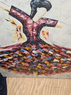 Handgeschilderd schilderij 1x1 mtr., Ophalen of Verzenden