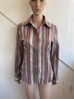 Etro Milano blouse gestreept Maat 38 paars groen, Maat 38/40 (M), Etro, Paars, Ophalen of Verzenden