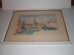 Aquarel Zierikzee gesigneerd door J. v.d. Brink, Antiek en Kunst, Kunst | Schilderijen | Modern, Ophalen of Verzenden