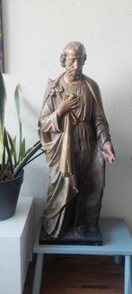 Groot oud gipsen kerkbeeld 110cm, Antiek en Kunst, Antiek | Religie, Ophalen