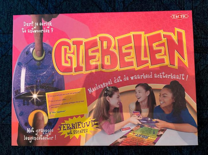 Kinderspel Giebelen - Meidenspel met Leugendetector!, Hobby en Vrije tijd, Gezelschapsspellen | Bordspellen, Nieuw, Drie of vier spelers