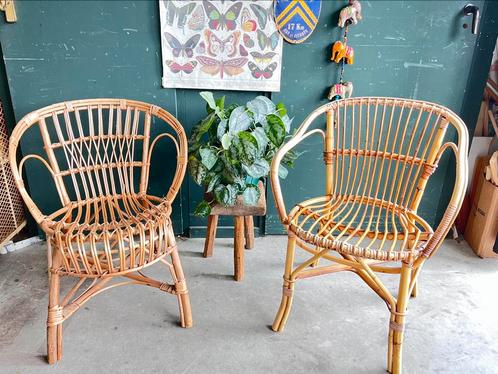 Rotan stoel vintage stoel rotan boho stoel, Tuin en Terras, Tuinstoelen, Gebruikt, Rotan, Ophalen