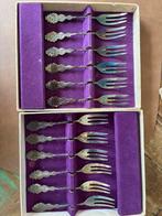 12 Oude Verzilverde Gebaksvorkjes in Originele Doosjes, Ophalen of Verzenden