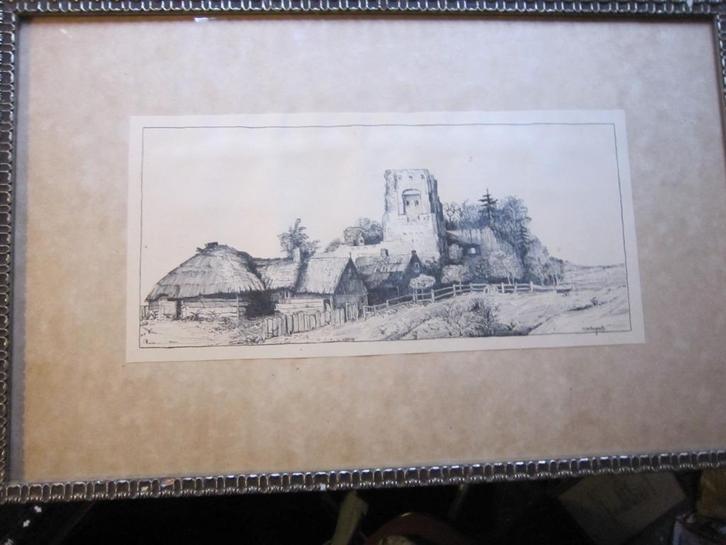 ETS/Tek. OUDE RANSDORPERTOREN C.BOGAERTS n Rembrandt, Antiek en Kunst, Kunst | Etsen en Gravures, Ophalen of Verzenden