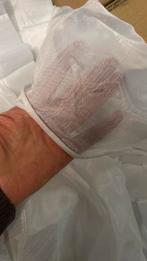 Koopje! Witte vitrages dubbele plooi, Wit, 150 tot 200 cm, Ophalen of Verzenden, Zo goed als nieuw