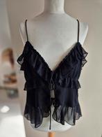 Cotton Club ruffle top M zwart, Kleding | Dames, Tops, Maat 38/40 (M), Zwart, Ophalen of Verzenden, Zo goed als nieuw