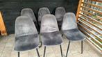 Suede look stoelen grijs, Ophalen, Overige materialen, Gebruikt, Grijs
