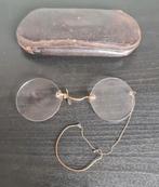 Antieke Pince-nez of knijpbril met ronde glazen., Ophalen of Verzenden