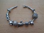 zilveren tedora armband met bedels [785], Sieraden, Tassen en Uiterlijk, Armbanden, Verzenden, Zo goed als nieuw, Met bedels of kralen