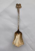 Zilveren suikerlepel Bloem Iris (zwaard/meesterteken)11,5 cm, Ophalen of Verzenden, Zo goed als nieuw, Zilver, Los bestek