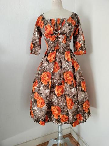 Vintage originele jaren 50 jurk met bolero jasje, mt.ca.36 beschikbaar voor biedingen