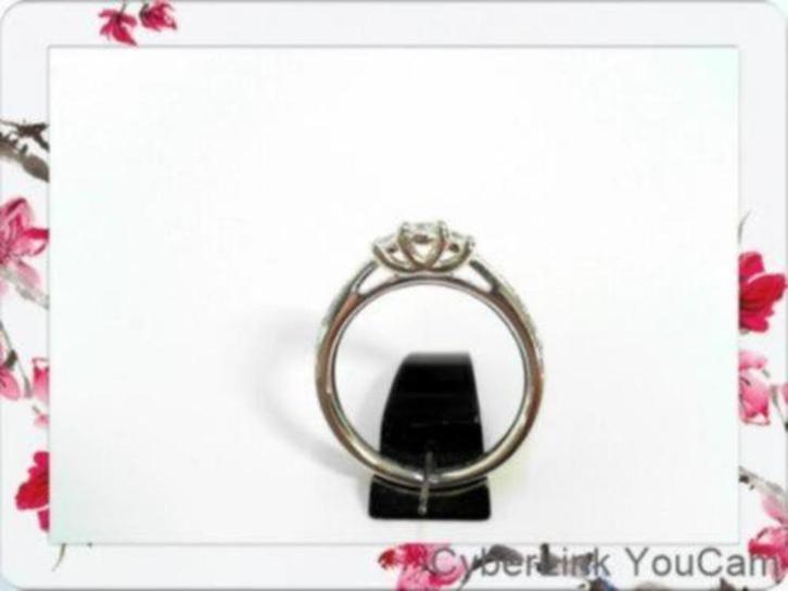 14688 Elegantie in Bicolor 14k Goud met Diamant en Zirconia, Sieraden, Tassen en Uiterlijk, Ringen, Zo goed als nieuw, Dame, 17 tot 18