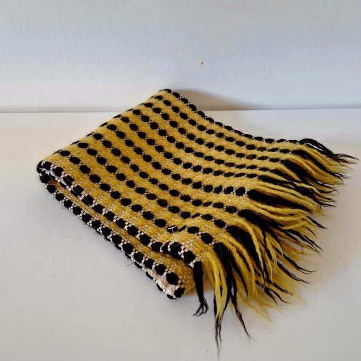 vintage tafelloper loper kleedje geel tafelkleed, Verzamelen, Retro, Huis en Inrichting, Ophalen of Verzenden