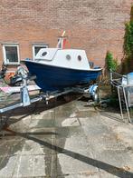 Visboot met kanteltrailer en buitenboordmotor, Watersport en Boten, Motorboten en Motorjachten, Ophalen, Zo goed als nieuw, Minder dan 10 pk