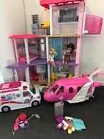Barbiehuis , ambulance, vliegtuig, Barbies en meubels., Kinderen en Baby's, Speelgoed | Poppenhuizen, Ophalen, Zo goed als nieuw