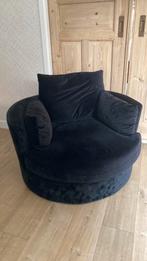 Mooie ronde fauteuil zwart sober, Huis en Inrichting, Fauteuils, Ophalen, Gebruikt, 50 tot 75 cm
