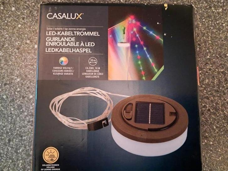 Casalux LED Kabeltrommel op Zonne-energie, Tuin en Terras, Buitenverlichting, Nieuw, Led-strip, Kunststof, Minder dan 50 watt