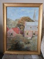 Dorpzicht met kerktoren van William anton joseph claus, Antiek en Kunst, Kunst | Schilderijen | Klassiek, Ophalen