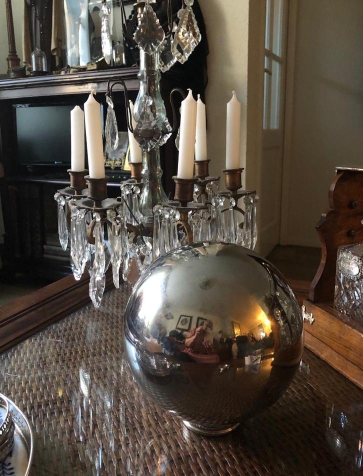 Spiegelbol groot  Heksenbal huis/tuin Decoratie Kerst, Antiek en Kunst, Curiosa en Brocante, Ophalen of Verzenden