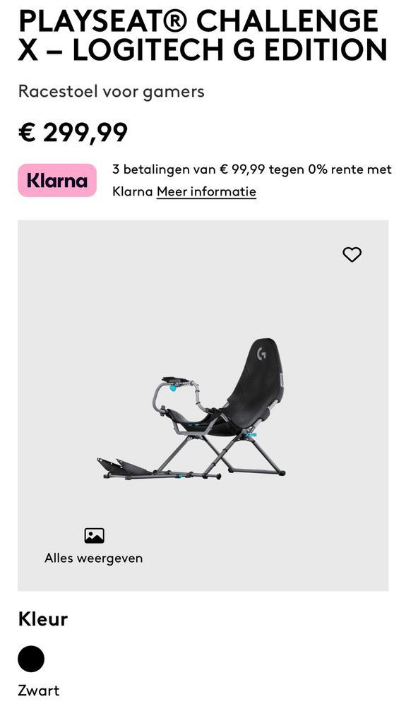 PLAYSEAT Challenge X - Logitech G Edition [Nieuw], Spelcomputers en Games, Spelcomputers | Overige, Nieuw, Ophalen of Verzenden