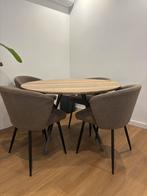 Eettafel + stoelen, Huis en Inrichting, Tafels | Eettafels, Ophalen, 100 tot 150 cm, Rond, Zo goed als nieuw
