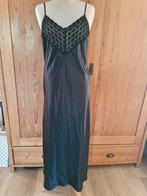 Vintage Florente slip dress lange jurk zwart mt M zgan, Maat 38/40 (M), Zwart, Ophalen of Verzenden, Zo goed als nieuw