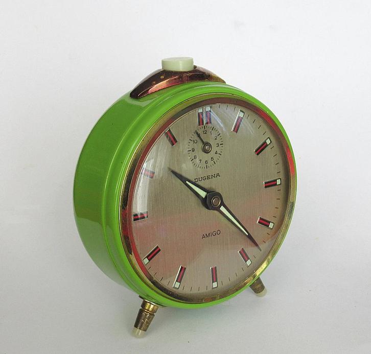 DUGENA Amigo vintage mechanisch wekker, W. Germany van de 60, Antiek en Kunst, Antiek | Klokken, Ophalen of Verzenden