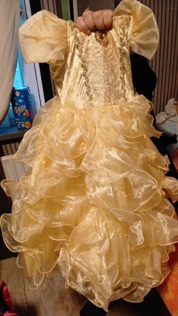 Belle en het beest jurk met hoepel, Kinderen en Baby's, Carnavalskleding en Verkleedspullen, Ophalen of Verzenden, Zo goed als nieuw