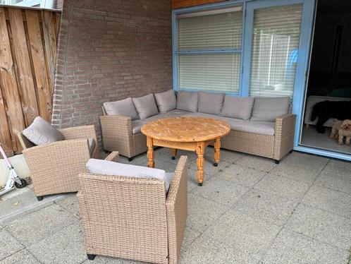 Loungeset Ullehuse Jysk naturel polyrotan, Tuin en Terras, Tuinsets en Loungesets, Gebruikt, Loungeset, Kunststof, 8 zitplaatsen