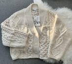 Zara Cable Knit Vest Sweater Cream Beige, Verzenden, Nieuw, Maat 42/44 (L)
