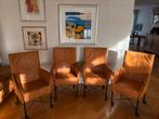 Montis Chaplin 4 lederen cognac leer stoelen, Huis en Inrichting, Stoelen, Ophalen, Gebruikt, Bruin, Design