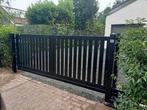 Terreinopruiming Schuifpoort 400cm x 100cm Lamellen zwart, Tuin en Terras, Tuinpoorten, Staal, 100 tot 150 cm, Schuifpoort, Nieuw