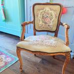 Vintage Brocante franse stoel queen anne louis xv opknapper, Ophalen