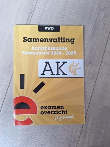 Examenoverzicht aardrijkskunde vwo 2024-2025 beschikbaar voor biedingen