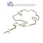 Rvs stalen rozenkrans rosary chain ketting kruisje jezus, Nieuw, Overige materialen, Ophalen of Verzenden, Zilver