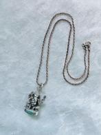 Mooie Zilveren Ganesha aan Zilveren Ketting, Verzenden, Zilver, Ketting