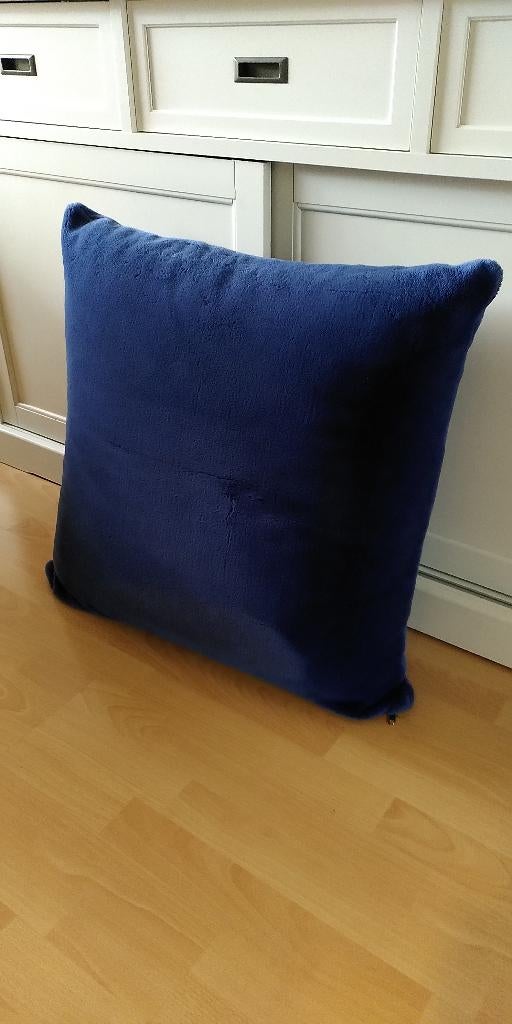Groot blauw kussen, Ophalen, Zo goed als nieuw, Blauw, Vierkant