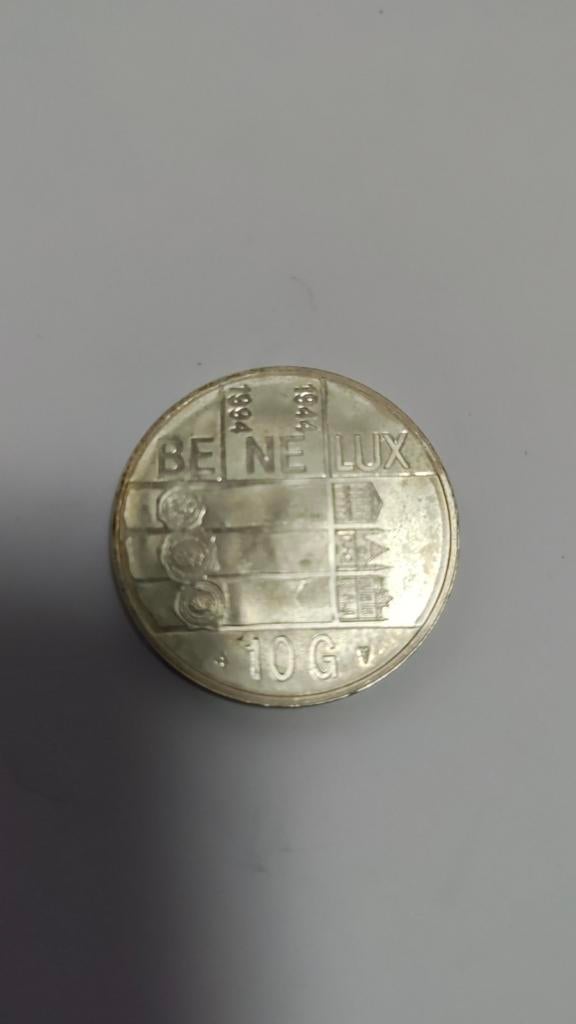 Zilveren 10 Gulden Benelux Beatrix 1994, Koningin Beatrix, Zilver, Ophalen of Verzenden, Losse munt