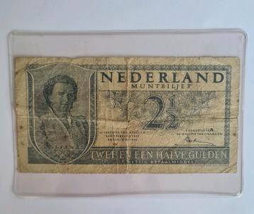 2,5 Gulden Bankbiljet 1949 - Zeldzaam! En 2x 2,5 gld munt beschikbaar voor biedingen