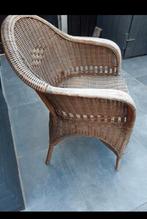Vintage rotan stoel – boho charme, Huis en Inrichting, Stoelen, Gebruikt, Bruin, Vintage, Riet of Rotan