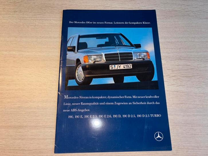 Folder Mercedes-Benz 190-serie W201 (190E, 190D) 1988, Boeken, Auto's | Folders en Tijdschriften, Zo goed als nieuw, Mercedes
