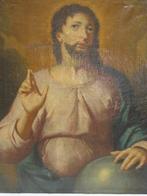 antiek 18E Christus Salvator Mundi olie op doek zegende god, Antiek en Kunst, Kunst | Schilderijen | Klassiek, Ophalen