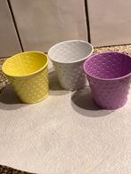 Set metalen potjes, Tuin en Terras, Bloembakken en Plantenbakken, Minder dan 30 cm, Minder dan 60 cm, Rond, Ophalen of Verzenden