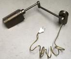 Retro bronskleurig uitvouwbare wand lamp v,boven bureau 60W, Ophalen of Verzenden, Gebruikt, Metaal, Retro