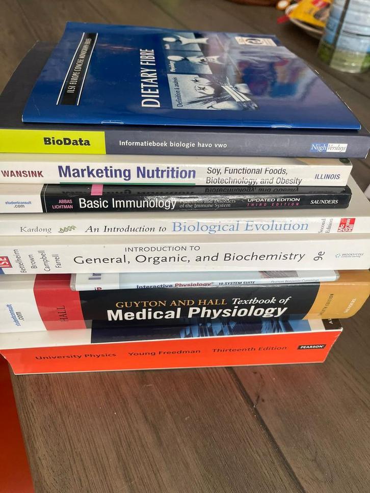 Boeken Biomedische wetenschappen/ voeding, Boeken, Partijen en Verzamelingen, Zo goed als nieuw, School, Studie en Wetenschap