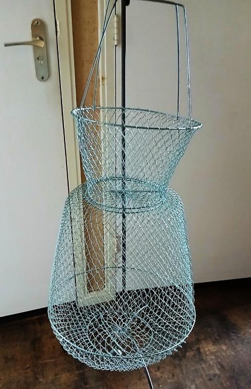 Brocante visfuik visnet leefnet metaal groen schoon, Antiek en Kunst, Curiosa en Brocante, Ophalen of Verzenden